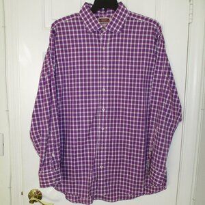 Andrew Carrington Mens L/S Italian Purple Cotton Dress Shirt NWOT - 18/36 or XXL